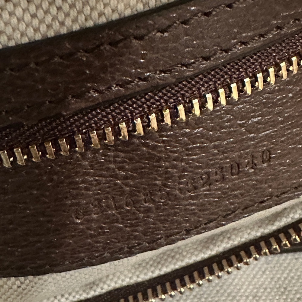 Authentic Gucci Monogram Jumbo GG Textured Calfskin Ophidia Tote Camel Ebony✨ - Picture 15 of 17